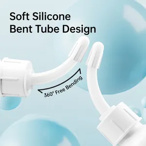 Pulitore orecchie per animali con applicatore in silicone flessibile a 360 gradi per cani
