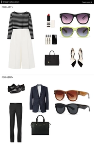 Flat lay of stylish cat eye sunglasses paired with professional fashion outfits