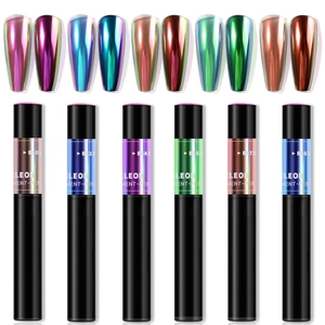 Stylo Pigment Pour Ongles Caméléon Stylo Magique Coussin D'air Poudre Miroir Solide Effet Métallique Chrome Décoration Nail Art