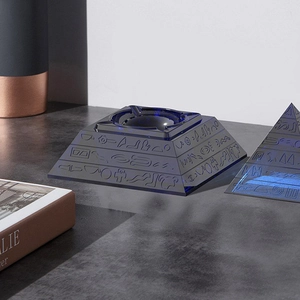 Pyramid silicone resin mold for DIY ashtray featuring Egyptian hieroglyphic relief