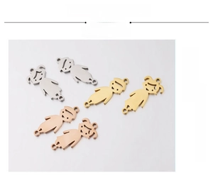 Polished girl shaped pendants in gold silver and rose gold for DIY jewelry making