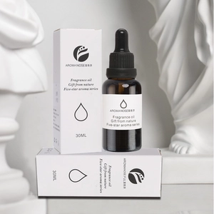 30ml luxury aroma essential oil set in brown glass dropper bottle with minimalist box