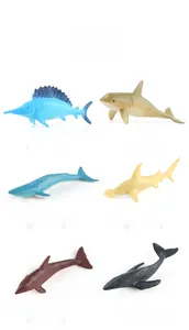 Comparaison de six modèles réalistes d'animaux marins jouets avec dimensions précises