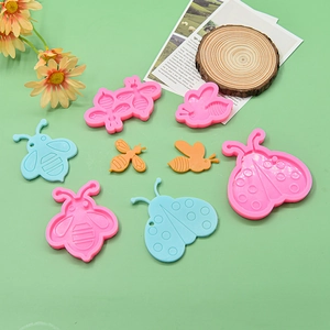 DIY silicone molds for insect-shaped resin crafts including bees and ladybugs