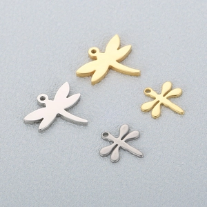 Stainless Steel Dragonfly Charms For DIY Jewelry Necklace Bracelet Making Small Animal Pendants Gold Silver Tone