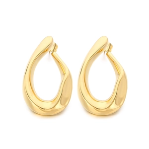 Minimalist golden teardrop earrings with a polished finish and elegant hollow design