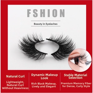 Détail des faux cils 3D en fibres à mémoire de forme avec effet volumineux et recourbé