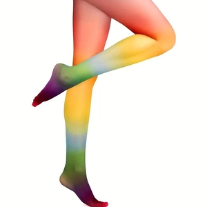 Women's gradient rainbow pantyhose with full spectrum colors for cosplay or party wear