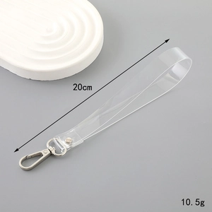 Transparent TPU wrist strap with silver metal lobster clasp, length 20cm, weight 10.5g