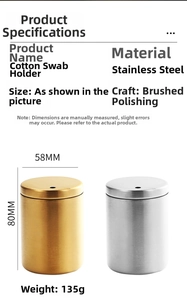 Detailed technical diagram of a brushed stainless steel toothpick holder with dimensions