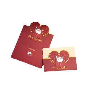 3D Pop-up Christmas card set with red envelope and gold-stamped Santa Claus design