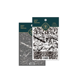 Minimalist Japanese marble pattern nail art stickers TS706 and TS707 in green packaging