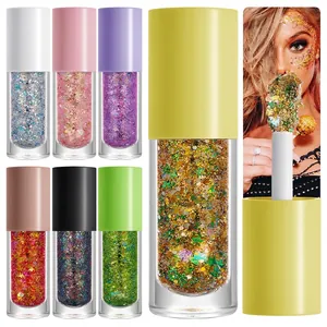 Holographic Glitter Gel Sequins Face Body Nail Makeup Multicolored Shimmer Stage Party Cosmetic For Women