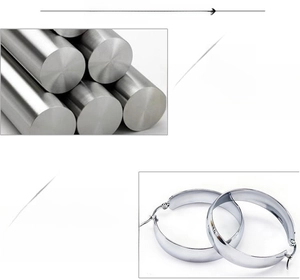 Detailed infographic showing hand-polished titanium steel hoops with high-gloss finish