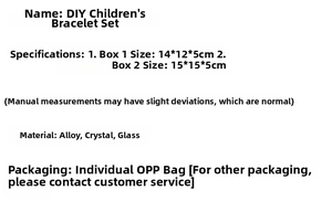 Specifications of DIY kids bracelet advent calendar made of alloy, crystal and glass