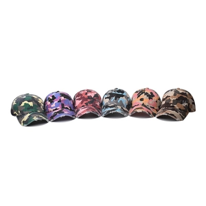 Casquettes de baseball queue de cheval en coton camouflage, six couleurs, style vintage