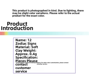 Spezifikationen von 12 Sternzeichen-Perlen aus Polymer-Ton für DIY-Schmuck, 0,4 g pro Stück