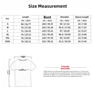 Guide des tailles pour t-shirt Henley sport homme avec mesures en CM et INCH de S à 3XL