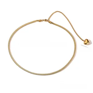 Details zur 18K vergoldeten Herzkette mit 40+13cm Länge und 1,5cm breitem Herzanhänger