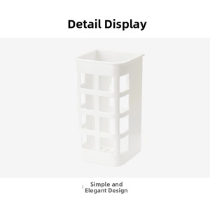 White wall-mounted hair curler holder with hollow grid design for efficient drainage