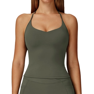 Set reggiseno sportivo e leggings a vita alta verde scuro per yoga in palestra e corsa