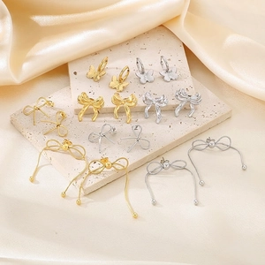 Boucles D'oreilles Nœud Papillon Acier Inoxydable Vintage Longues Franges Pendantes Bijoux Pour Femmes Style Rétro