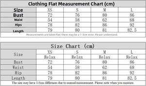 Detailed size chart in cm for the sexy long sleeve bodycon mini dress showing fit info
