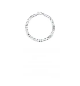 Detailed macro shot of 925 sterling silver Figaro chain with lobster clasp and hallmark