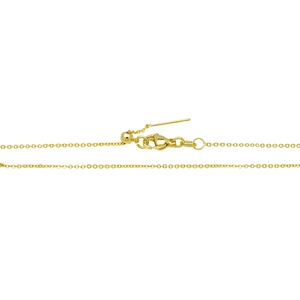 Adjustable 18k gold plated copper necklace chain with lobster clasp and slider bead