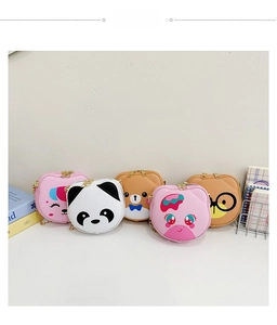 Group of cute animal cartoon small square shoulder bags with golden chains and zippers