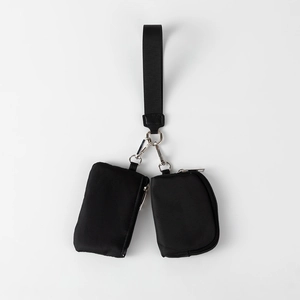 Portable Mini Coin Purse Wrist Bag Waterproof Nylon Zipper Pouch Dual Small Wallets For Daily Travel Simple Street