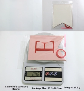 Valentine's LOVE swallowtail banner packaging size 13.5x18.5cm with 24.6g weight display