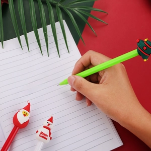 Creative Christmas gel pens set featuring Santa and snowman figures for festive writing