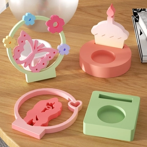 DIY silicone molds set with butterfly wreath and geometric shapes for candle holders