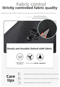 Detail of waterproof and scratch-resistant oxford fabric on the black waist bag