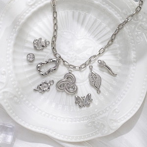 304 Stainless Steel Pendants Lucky Cat Flower Butterfly Heart Geometric DIY Jewelry Accessories For Necklace Bracelet Making