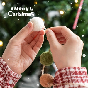 Pallina di Natale in feltro di lana ghirlanda fai da te decorazione festiva per albero