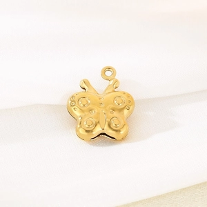 3D hollow butterfly pendant in gold stainless steel for DIY jewelry accessories