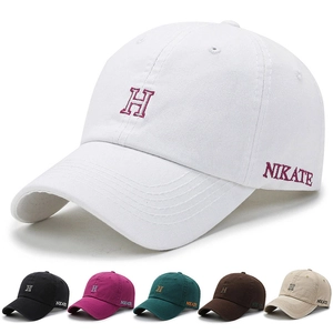 Casquette De Baseball En Coton Broderie Lettre H Réglable Protection Solaire Chapeau Sport Pour Hommes Et Femmes Respirant