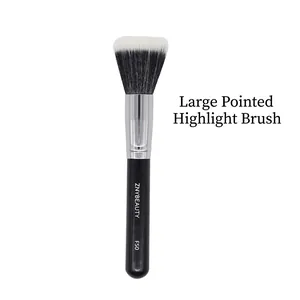 Detail view of F50 large stippling brush with dual-fiber bristles and silver metal tube