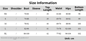 Detailed size chart for the women's fashion V-neck halter top and maxi skirt set
