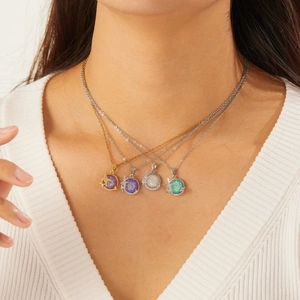 Himmlische Stern Mond Anhänger Halskette Edelstahl Kupfer Synthetischer Opal Traumhafte Galaxie Schmuck Für Frauen