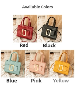 Detailed grid of crocodile pattern bags featuring metallic buckle and five vibrant colors