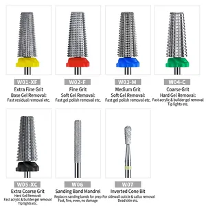 Professional 5-in-1 tungsten nail drill bits set for gel removal and cuticle care