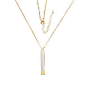 Détail du collier à cylindre télescopique en acier inoxydable poli or et argent