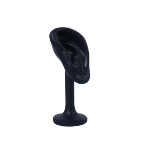 Professional black silicone ear model stand for jewelry display and photography