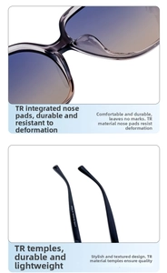 Detailed macro view of the TR90 integrated nose pads and lightweight temples on sunglasses