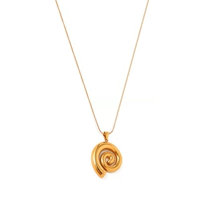 Elegant 18K gold-plated stainless steel earrings with twist spiral pendant design