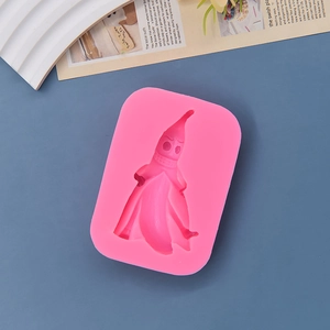Pink silicone banana-shaped cartoon character mold for DIY baking and cake decorating