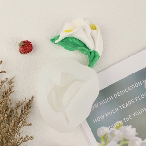 Detailed silicone mold for Calla Lily fondant with realistic petal textures and stem